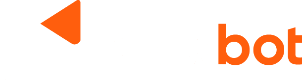 o logotipo do maxbot com uma seta laranja e branca