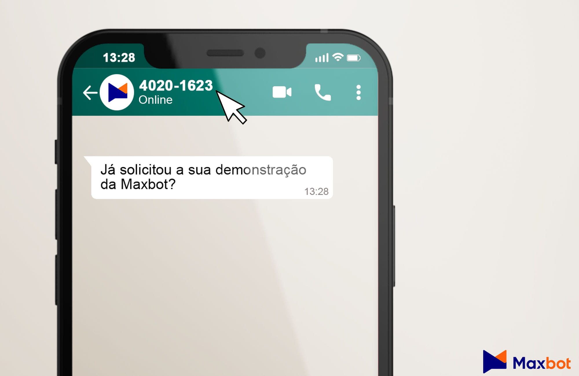 Telefone fixo da Maxbot no Whatsapp