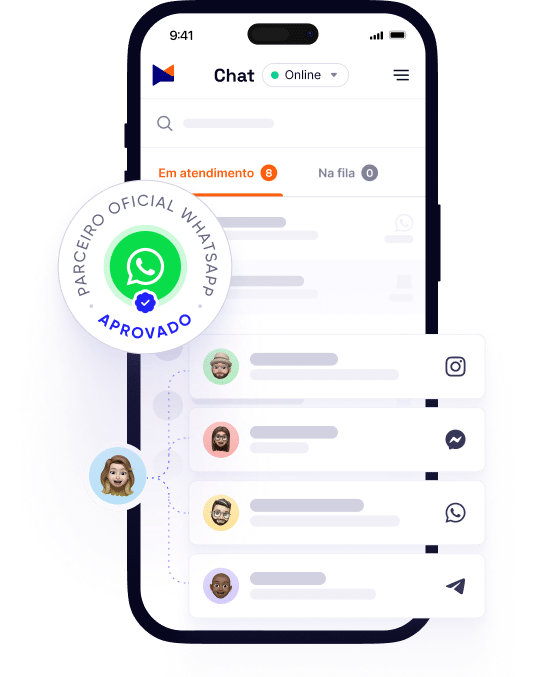 Imagem de celular mostrando que o Maxbot possui API oficial do WhatsApp