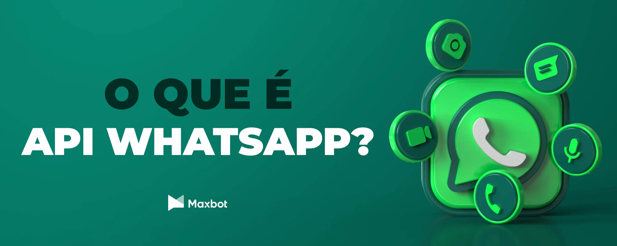 Imagem com fundo verde e o símbolo do whatsapp com a escrita "o que é API Whatsapp?"