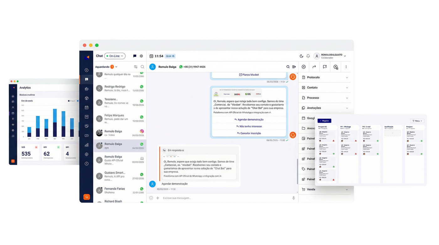 Maxbot: plataforma de atendimento WhatsApp com dashboard multiagente, CRM Kanban e gestão de equipes em tempo real