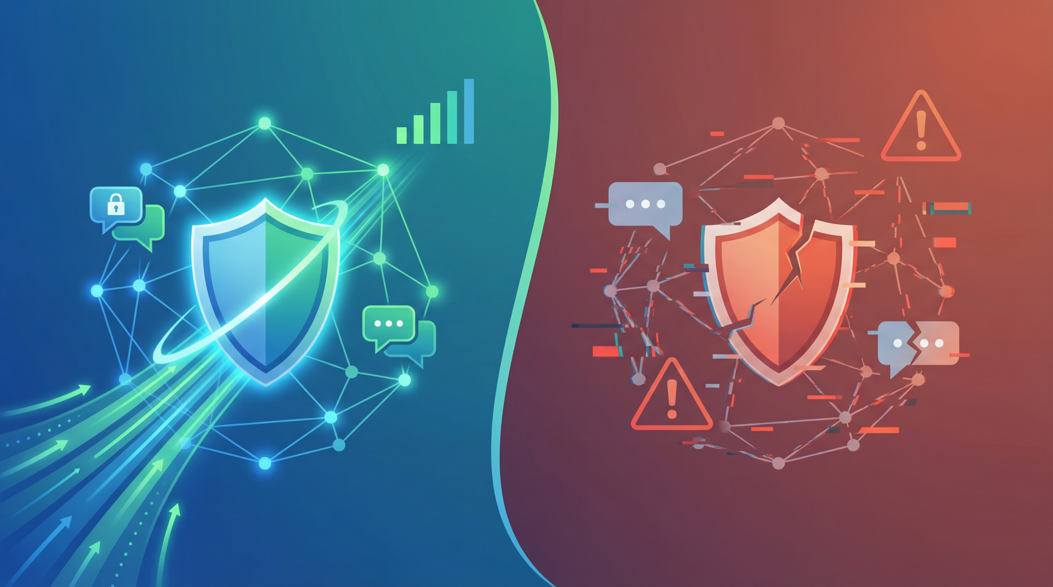 Comparativo visual entre a segurança da API Oficial e os riscos de soluções não oficiais