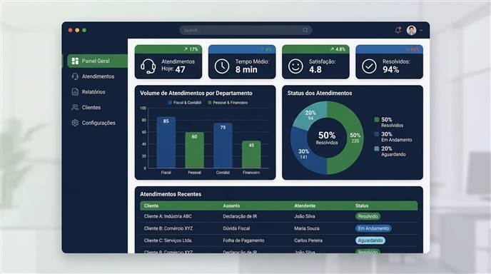 Dashboard de gestão em tempo real Maxbot