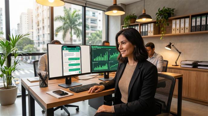 WhatsApp para contabilidade — plataforma Maxbot com dashboard de atendimento para escritório contábil