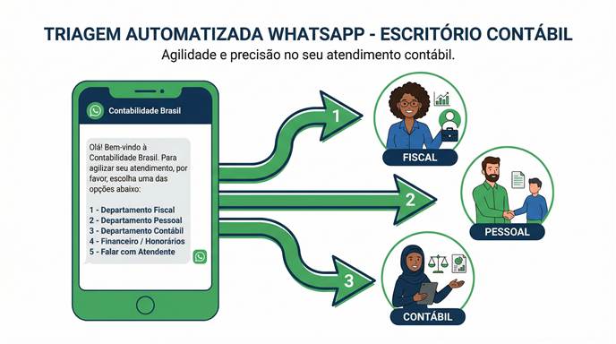 Triagem automática por departamento no WhatsApp